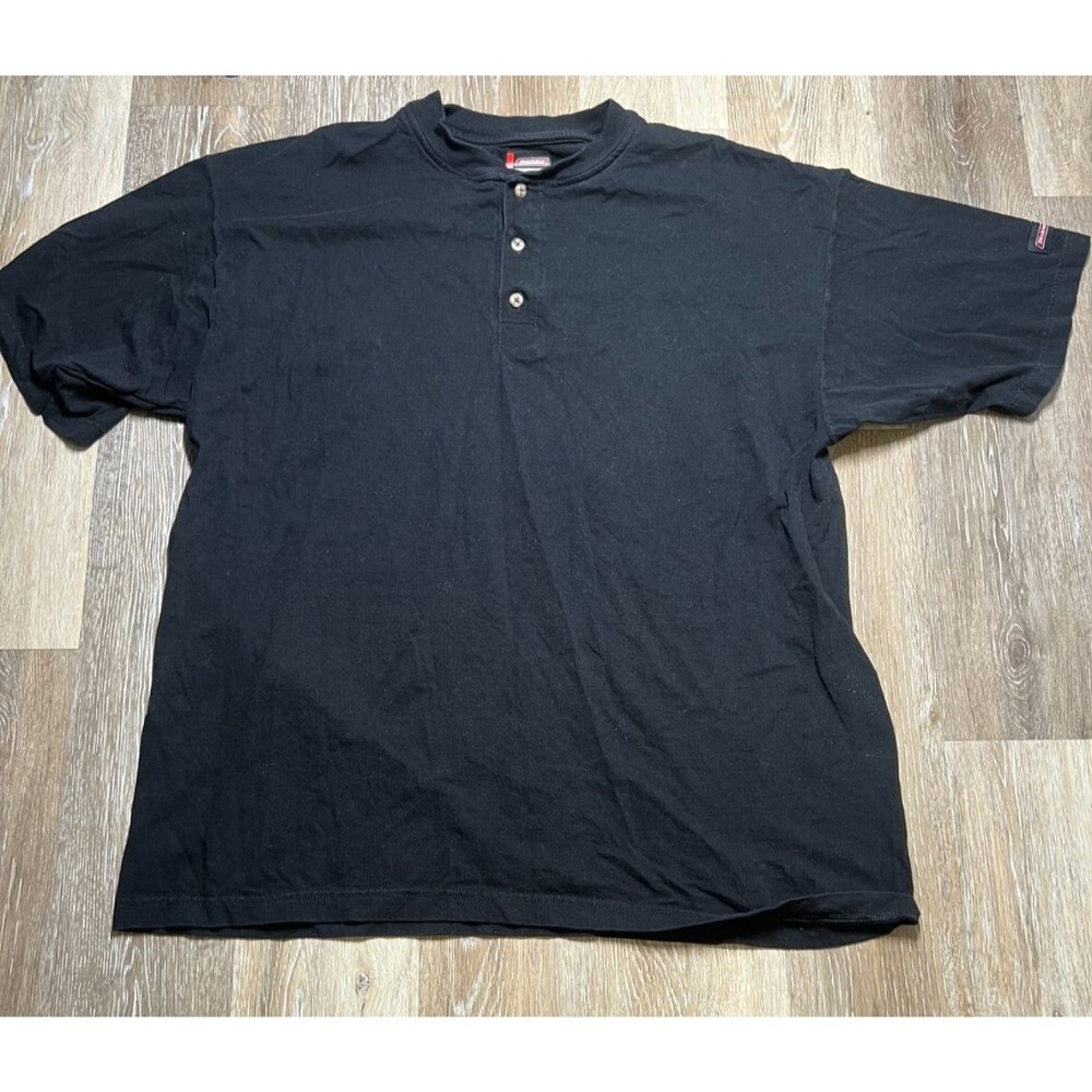 Dickies 2XL Short Sleeve Henley T-Shirt Plain Black